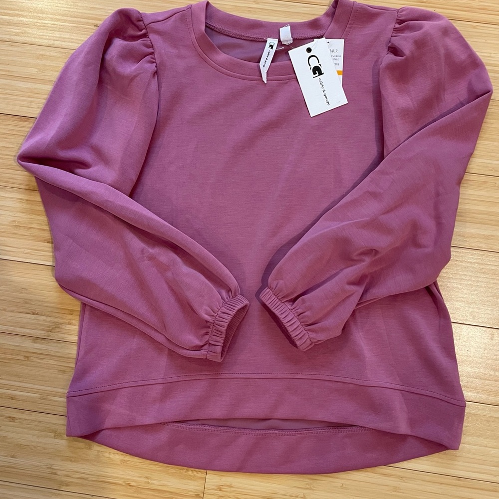Cable & Gauge, dusty Rose, soft, lightweight crew neck (Small)